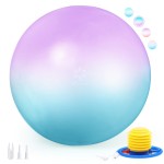 Sportneer Extra Thick Exercise Ball - 25.6\'\'Yoga Ball with Quick Pump - Anti-Burst and Slip Resistant Fitness Ball Chair for Pregnancy and Physical Therapy (Purple Blue)