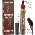 iMethod Microblading Eyebrow Pen - Eyebrow Pencil Magical Upgraded Eye Brow Pencils for Women with 4 Fork Tip & Spoolie Brush for Natural-Looking Hair-Like Defined Brows, Last All-Day, Reddish Brown
