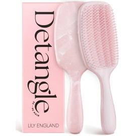 Lily England Curly Hair Brush - Detangling & Styling Tool with Flexible Bristles for Pain-Free Wet & Dry Curls (3c to 4c), Pink
