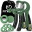 FitBeast Hand Grip Strengthener Workout Kit (5 Pack), 2 Forearm Grip Adjustable Resistance Hand Gripper, Finger Stretcher, Grip Ring & Stress Relief Grip Ball for Athletes, Dark Green
