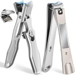 Nail Clippers for Men Thick Nails, Large Toenail Clippers for Seniors Thick Toenails with Wide Opening, Ultra Sharp Anti Splash Fingernail Clipper Cutter Long Handle with Catcher