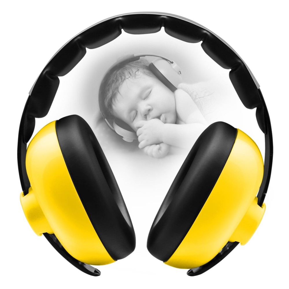BBTKCARE Baby Ear Protection - Noise Reduction Earmuffs 3-36 Months - Comfortable Baby Headphones Against Hearing Damage & Improves Sleep - Yellow