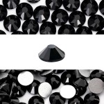 Novani 3000 Pieces Flatback Rhinestones Glass Round Gems Black Crystals for Nail Art DIY Crafts Clothes Shoes,SS8,2.3-2.5mm