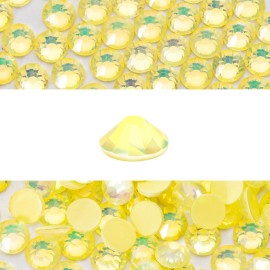 Novani 3000 Pieces Flatback Rhinestones Glass Round Gems F-Lt.Yellow Crystals for Nail Art DIY Crafts Clothes Shoes,SS6,1.9-2.0mm