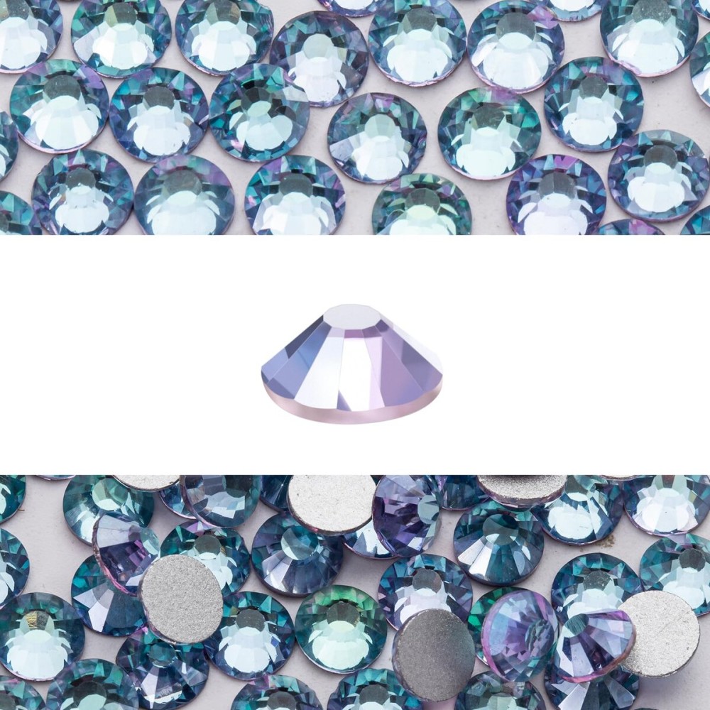 Novani 3000 Pieces Flatback Rhinestones Glass Round Gems Teal Volcano Crystals for Nail Art DIY Crafts Clothes Shoes,SS8,2.3-2.5mm