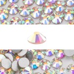Novani 576 Pieces Flatback Rhinestones Glass Round Gems AB Crystals for Nail Art DIY Crafts Clothes Shoes,SS30,6.4-6.6mm