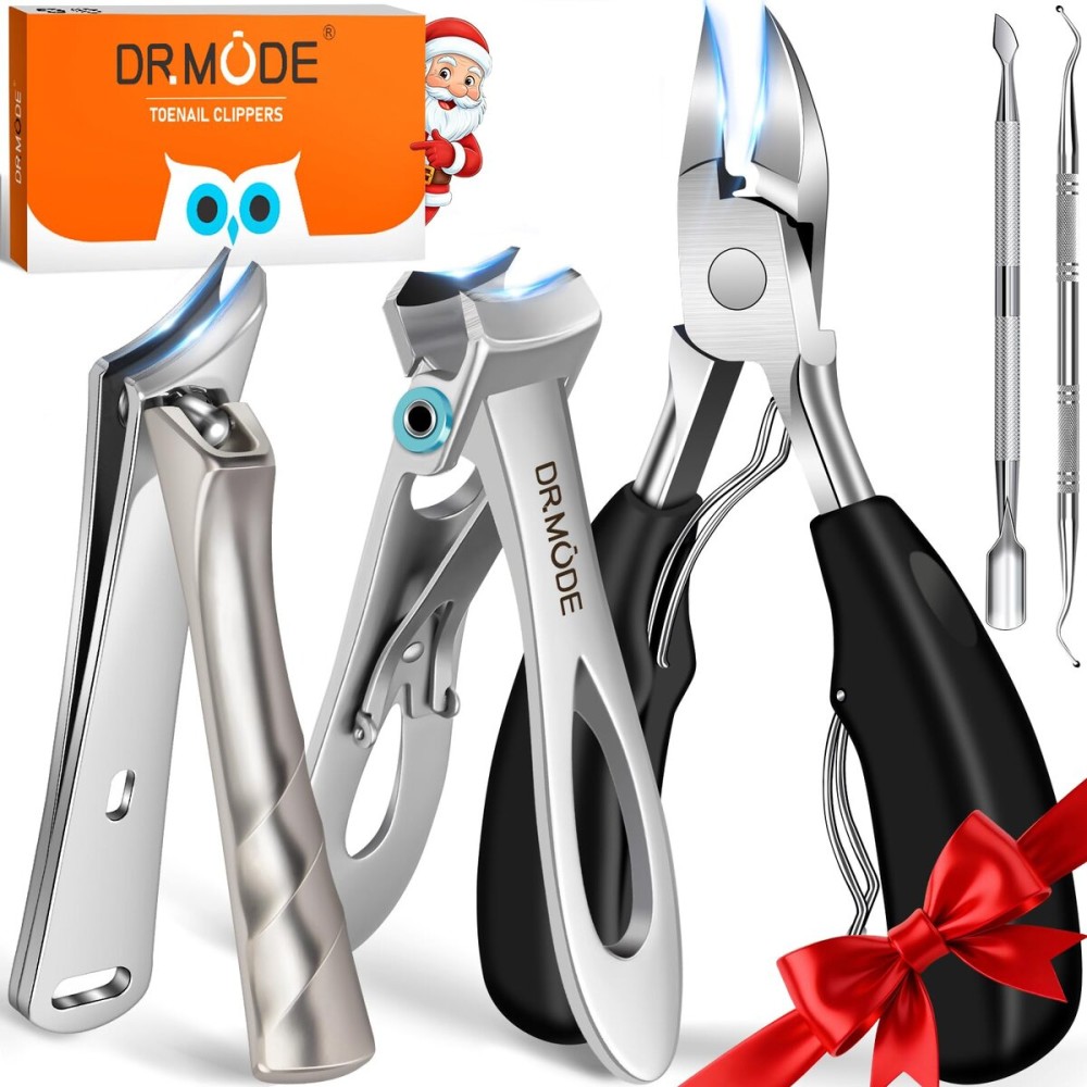 DRMODE Toenail Clippers for Seniors Thick Toenails, Large Toe Nail Clippers for Men Thick Nails with Wide Opening, Sharp Heavy Duty Ingrown Toenail Clippers Nail Cutter Long Handle with Slanted Blade