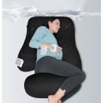 MOON PARK Pregnancy Pillows for Sleeping - U Shaped Full Body Maternity Pillow with Removable Cover - Support for Back, Legs, Belly, HIPS - 57 Inch - Black - Cooling Cover