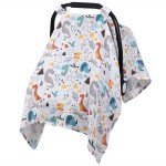 Metplus Muslin Carseat Cover for Babies,Breathable Infant Carseat Cover Lightweight Baby Carrier Cover for Girls Boys, Fit Spring Summer/Hot Days/Warm Weather