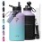 Topre Insulated Water Bottle 64oz,Half Gallon Water Flask Stainless Steel, Cold for 48 Hrs,BPA-Free & Leakproof -with Paracord Handle, Strap,Straw Spout Lids,Large Jug for Gym Sports,Purple Green