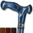 Asterom Walking Cane - Handmade, Ergonomic, Fancy Canes for Men & Women, Cool Wood Walking Stick for Seniors (Indigo, 36 Inches)
