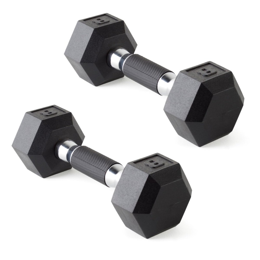 CAP Barbell Coated Dumbbell Weights with Padded Grip, Pair, 8 LBS