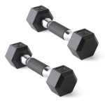 CAP Barbell Coated Dumbbell Weights with Padded Grip, Pair, 5 LBS