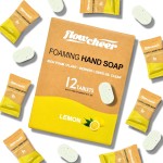 flowcheer Foaming Hand Soap Tablet Refills, 12 Pack (Makes 12 x 9 fl oz), Lemon Scented soap tablets, Fresh & Clean Handwash, No Plastic Bottle