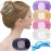 RC ROCHE 6 Pcs Flat Claw Hair Clips for Women Thick Hair French Round Duckbill Square Secure Strong Hold Grip Clamps Barrettes Curved No Slip No Crease Styling Cute Extra Jumbo XL, Large Transparent