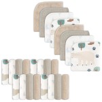 softan Baby Washcloths, 24Pack Baby Wash Cloths Extra Soft & Ultra Absorbent, Baby Towels Face Towel Unisex for Boys Girls Face & Body, Washclothes Gentle on Sensitive Skin, 9\'\'x 9\'\' Bear