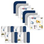 softan Baby Washcloths, 24Pack Baby Wash Cloths Extra Soft & Ultra Absorbent, Baby Towels Face Towel Unisex for Boys Girls Face & Body, Washclothes Gentle on Sensitive Skin, 9\'\'x 9\'\' Truck