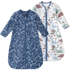 Yoofoss Baby Sleep Sack 6-12 Months Long Sleeve Wearable Blanket Baby 100% Cotton 2-Way Zipper 0.5 Tog Infants Sleeping Sack, Lightweight(Medium)