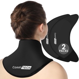 ComfiTECH Neck Ice Pack Wrap Gel, Cooling Pad for Cervical and Shoulder, Large, 2 Packs