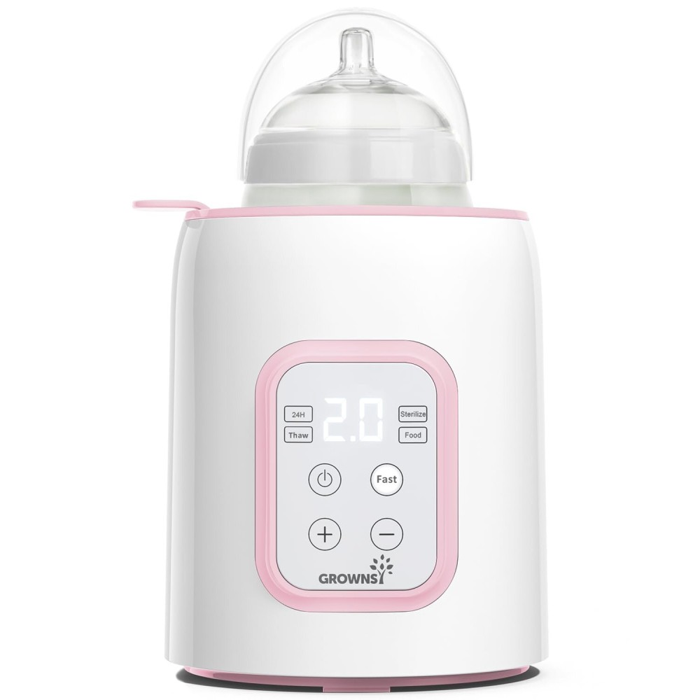 GROWNSY Bottle Warmer, Fast Baby Bottle Warmer for All Bottles, Milk Warmer for Breastmilk or Formula, Smart Temperature Control and Automatic Shut-Off- Pink