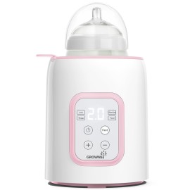 GROWNSY Bottle Warmer, Fast Baby Bottle Warmer for All Bottles, Milk Warmer for Breastmilk or Formula, Smart Temperature Control and Automatic Shut-Off- Pink