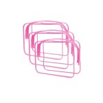 Buminee Clear Travel Bags for Toiletries, Makeup Bags, Toiletry Bag, 3 Pack Multipurpose Transparent TSA Cosmetic Bag Clear Pouch For Traveling-Plum