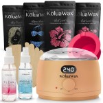 KoluaWax Premium Waxing Kit for Women - Beginner Friendly - Complete Wax Kit that includes 14oz of Wax Beads, Applicator, Pre and Post Care, Suitable for Sensitive Skin (Peach Fuzz)
