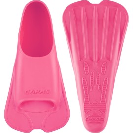 CAPAS Swim Training Fins Comfortable Silicone Lap Swimming Short Blade Floating Flippers with Mesh Bag for Kids Adult Men Women Build Leg Strength (Warm Pink, XS (US Male 3.5-5 US Female 4.5-6))
