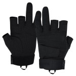 Seibertron S.O.L.A.G-T Tactical Three Fingerless Gloves - Breathable Quick Dry Gloves for Outdoor Activities Black XL