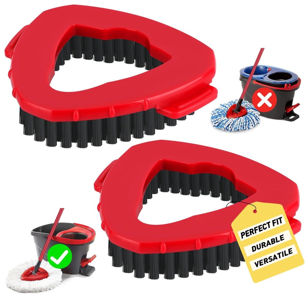 2 Pack Scrub Brush Replacement Head for O Cedar EasyWrin Spin Mop 1 Tank System, Spin Mop Replace Head Base, Shower Floor Scrubber, Hard Bristle Cleaning Brush for Bathroom Kitchen Wall Tile