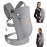 vrbabies New Upgrade Ergonomic Baby Carrier Newborn Toddler Wrap Carrier,Hands Free Baby Sitting Support Sling,Breathable,Perfect for Infants/Chest Sling for Babies Shower Gift(Dark Grey)
