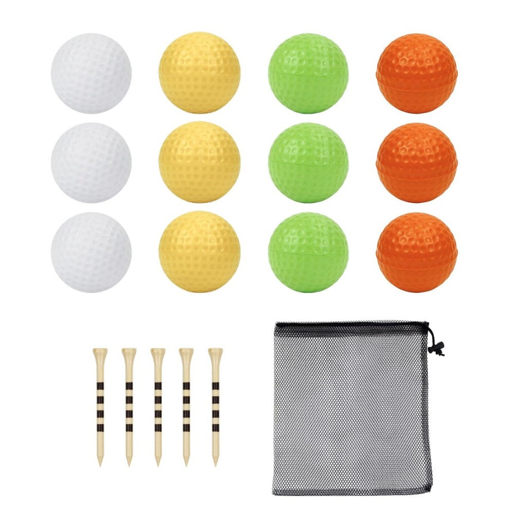 Bac-kitchen 12 Pack Foam Golf Practice Balls - Realistic Feel and Limited Flight Training Balls for Indoor or Outdoor (12 Multicolor)
