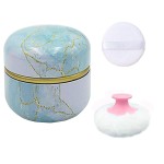 Qopoto Body Powder Puff and Container for Dusting Powder, Women Powder Puff and Powder Case for Bath and Travel (Sky Gilding)