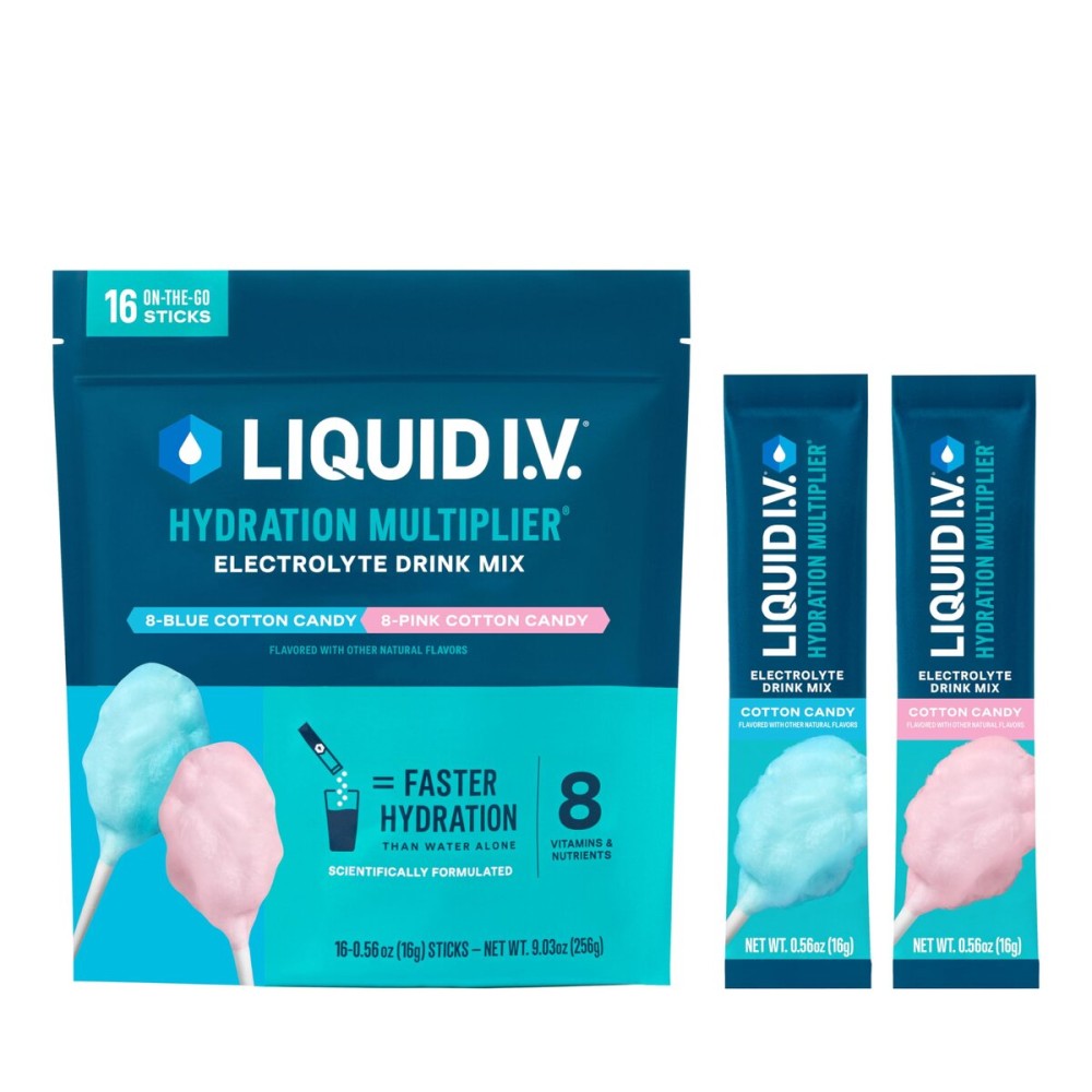 Liquid I.V. Hydration Multiplier - Cotton Candy | Electrolyte Powder Drink Mix | 1 Pack (16 Servings)