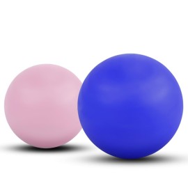 WOVTE Massage Lacrosse Ball for Sore Muscles, Shoulders, Neck, Back, Foot, Body, Deep Tissue, Trigger Point, Muscle Knots, Yoga and Myofascial Release (Blue) (Royal Blue Pink)