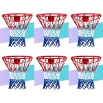 NEIJIANG Basketball Net Replacement,2025 Upgrade Thick Professional Basketball Nets Heavy Duty Outdoor,All Weather Anti Whip Color Never Fade -12 Loops(Red White Blue)