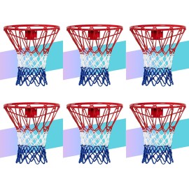 NEIJIANG Basketball Net Replacement,2025 Upgrade Thick Professional Basketball Nets Heavy Duty Outdoor,All Weather Anti Whip Color Never Fade -12 Loops(Red White Blue)