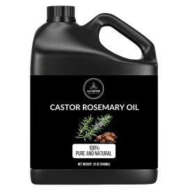 Naturevibe Botanicals Castor Rosemary Oil 32 Ounces | 100% Pure and Natural | Great for Skin Care and Hair Care