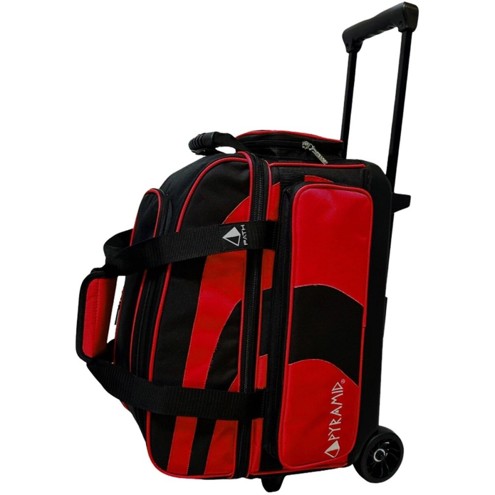 Pyramid Path Pro Deluxe Double Roller Bowling Bag (Black/Red)