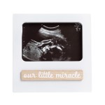 Kate & Milo Baby Sonogram 3D Photo Frame, Our Little Miracle Ultrasound Keepsake, Pregnancy Announcement, Rainbow Baby Nursery Dcor, Gender Reveal Gift, White