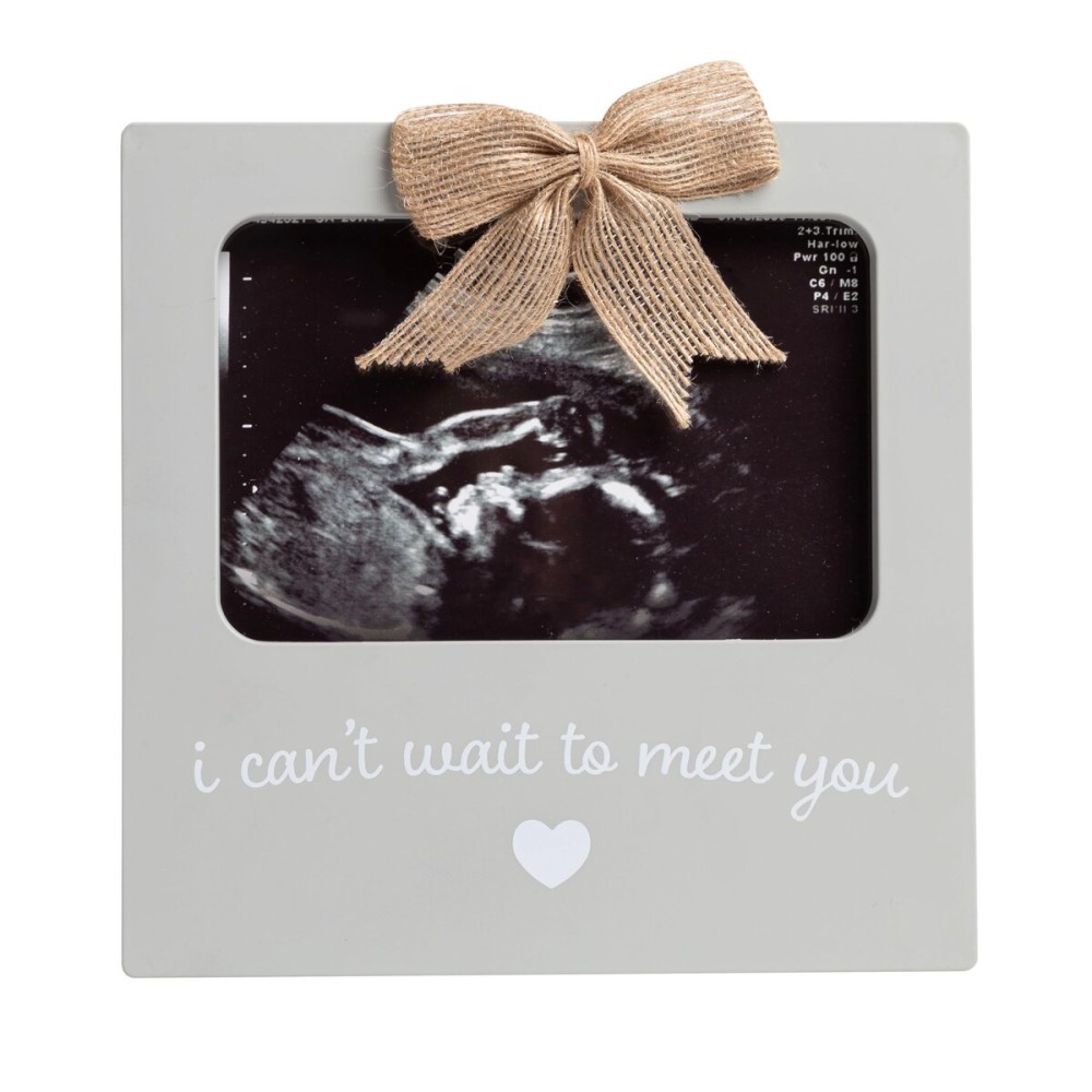 Kate & Milo Baby Sonogram Photo Frame, I Can\'t Wait To Meet You Ultrasound Keepsake, Ideal Pregnancy Announcement, Nursery Dcor, Girl and Boy Gift, Gray