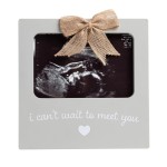Kate & Milo Baby Sonogram Photo Frame, I Can\'t Wait To Meet You Ultrasound Keepsake, Ideal Pregnancy Announcement, Nursery Dcor, Girl and Boy Gift, Gray