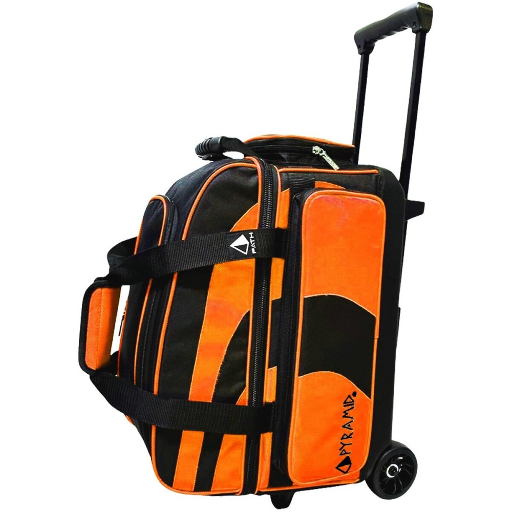 Pyramid Path Pro Deluxe Double Roller Bowling Bag (Black/Orange)