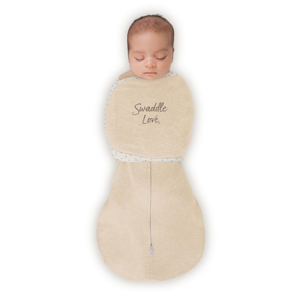 SwaddleDesigns 6-way Omni Swaddle Sack, Arms Up Swaddle for Newborn, More Options to Calm Startle Reflex, Improves Sleep, Easy Transition Baby Sleep Sack, Small, 0-3 month, Oatmeal, Swaddle Love