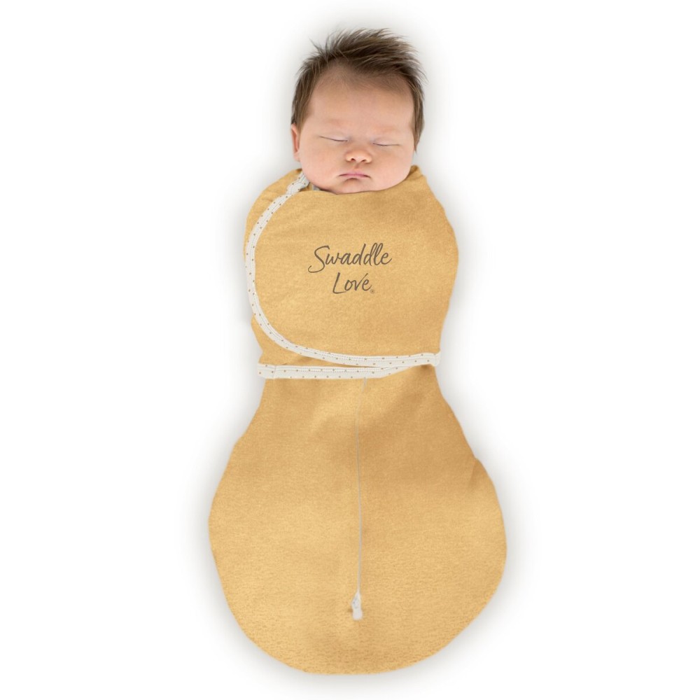 SwaddleDesigns 6-way Omni Swaddle Sack, Arms Up Swaddle for Newborn, More Options to Calm Startle Reflex, Improves Sleep, Easy Transition Baby Sleep Sack, Small, 0-3 month, Gold, Swaddle Love