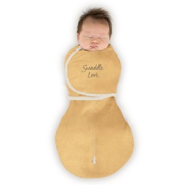 SwaddleDesigns 6-way Omni Swaddle Sack, Arms Up Swaddle for Newborn, More Options to Calm Startle Reflex, Improves Sleep, Easy Transition Baby Sleep Sack, Small, 0-3 month, Gold, Swaddle Love