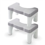 Kzeirm 2 Pack Toilet Foot Stool for Adults, 9 Inch Height Poop Stool for Bathroom, Squatting Potty Step Stool for Kids and Elderly, Banco para Bao Toilet, Gray, 2 Pack