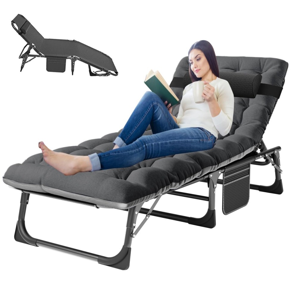 LILYPELLE Folding Camping Cot, Extra Wide Heavy Duty Sleeping Cots with Carry Bag, Double Layer Oxford Portable Travel Camp Cots for Home, Office Nap and Outdoor Beach