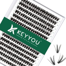 Lash Clusters 300pcs Eyelash Clusters 50D 0.07D Curl 12mm DIY Eyelash Extension KEYYOU Large Tray Volume Soft&Natural Individual Lashes(50D-0.07D,12)