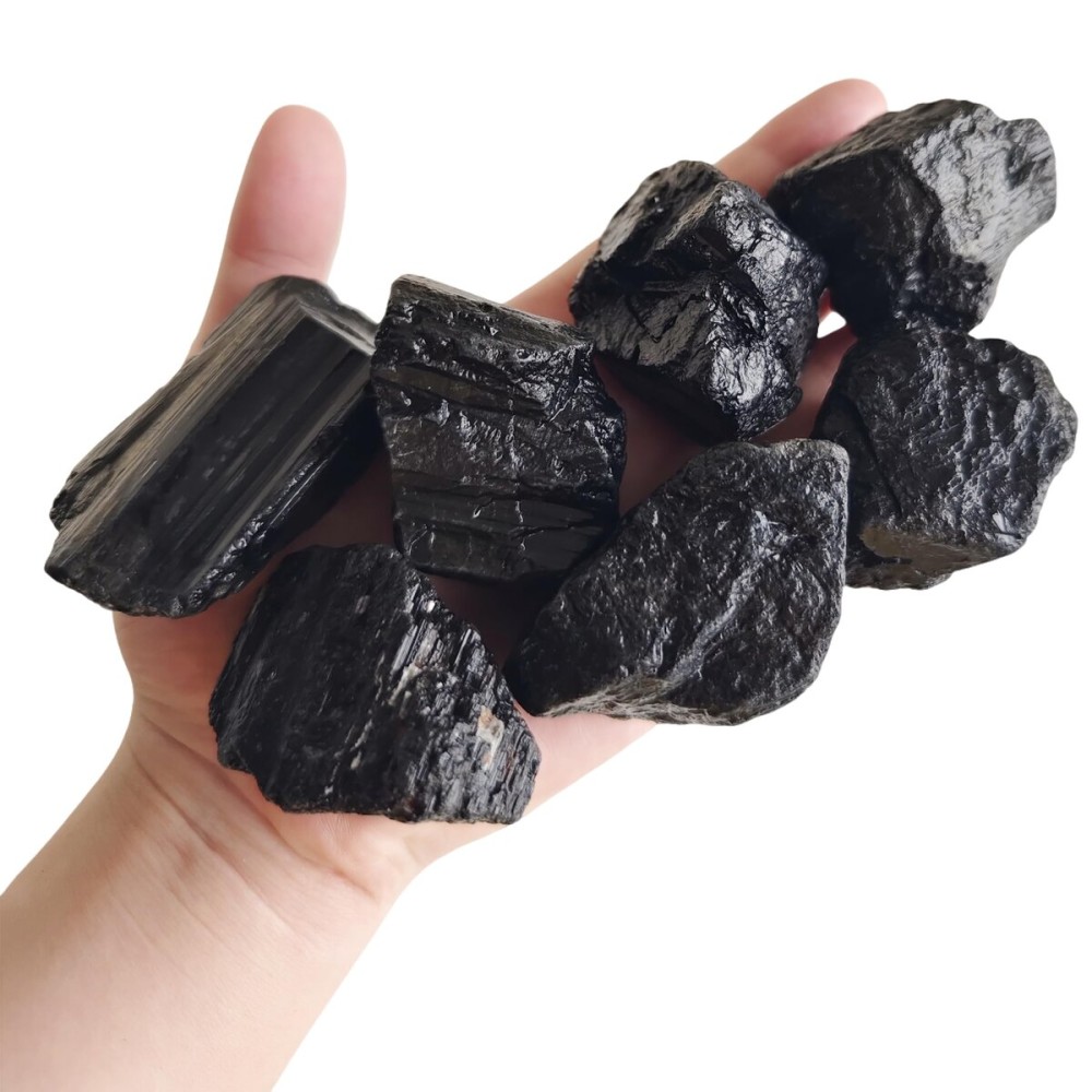 Luckeeper 1 lb Black Tourmaline Bulk Raw Crystals and Healing Stones for Tumbling, Wire Wrapping, Wicca Reiki,Meditation